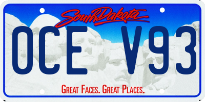 SD license plate 0CEV93