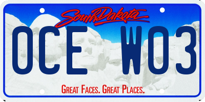 SD license plate 0CEW03