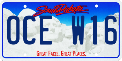 SD license plate 0CEW16