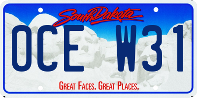 SD license plate 0CEW31