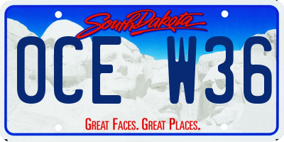 SD license plate 0CEW36