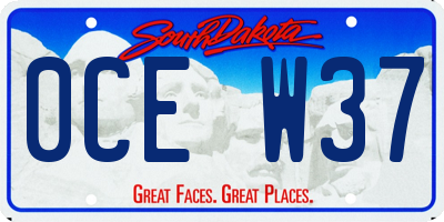SD license plate 0CEW37