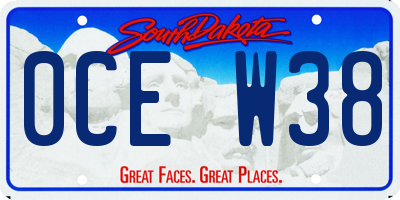 SD license plate 0CEW38