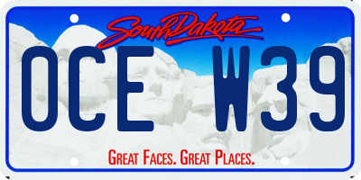 SD license plate 0CEW39