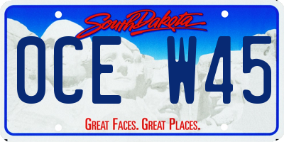 SD license plate 0CEW45