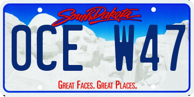 SD license plate 0CEW47