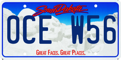 SD license plate 0CEW56