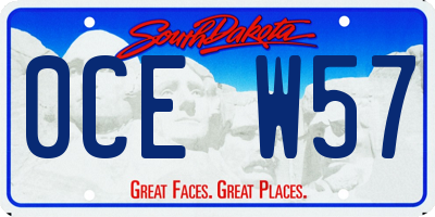 SD license plate 0CEW57