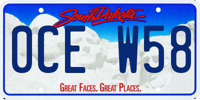 SD license plate 0CEW58