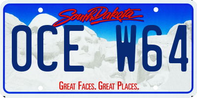 SD license plate 0CEW64