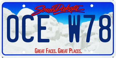 SD license plate 0CEW78