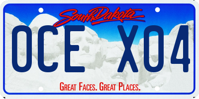 SD license plate 0CEX04