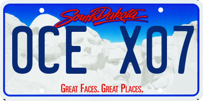 SD license plate 0CEX07