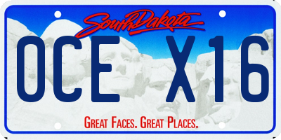 SD license plate 0CEX16