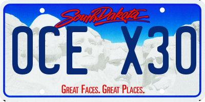 SD license plate 0CEX30