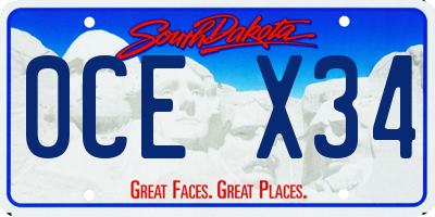 SD license plate 0CEX34