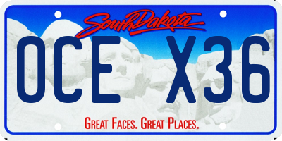 SD license plate 0CEX36
