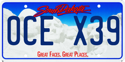 SD license plate 0CEX39
