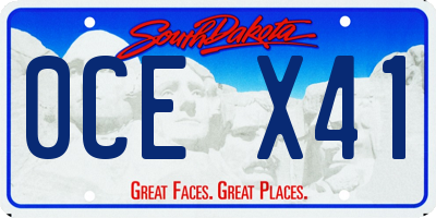SD license plate 0CEX41