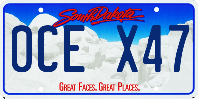 SD license plate 0CEX47