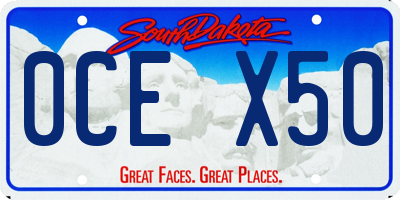 SD license plate 0CEX50