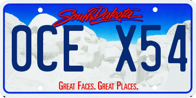 SD license plate 0CEX54