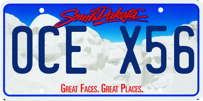 SD license plate 0CEX56