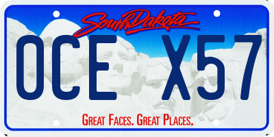 SD license plate 0CEX57
