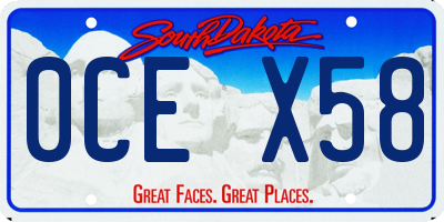 SD license plate 0CEX58