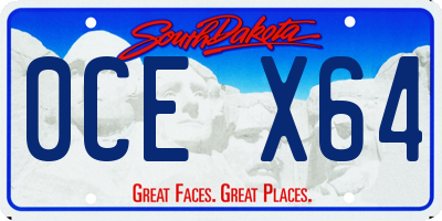 SD license plate 0CEX64