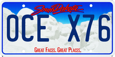 SD license plate 0CEX76