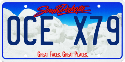 SD license plate 0CEX79
