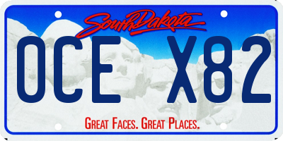 SD license plate 0CEX82