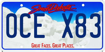 SD license plate 0CEX83