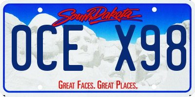 SD license plate 0CEX98