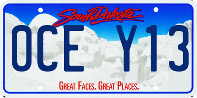 SD license plate 0CEY13