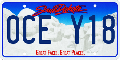 SD license plate 0CEY18