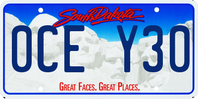 SD license plate 0CEY30