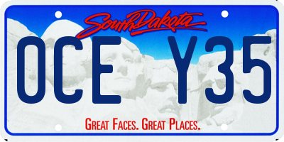 SD license plate 0CEY35