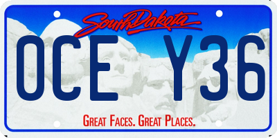SD license plate 0CEY36
