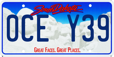 SD license plate 0CEY39
