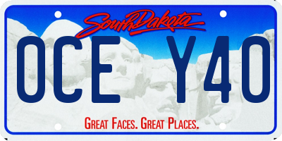 SD license plate 0CEY40
