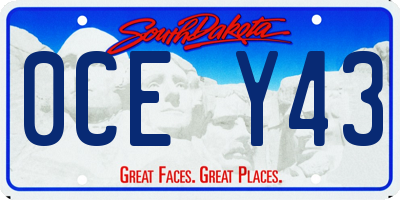 SD license plate 0CEY43