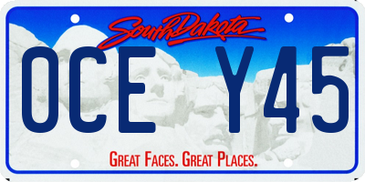 SD license plate 0CEY45