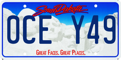 SD license plate 0CEY49