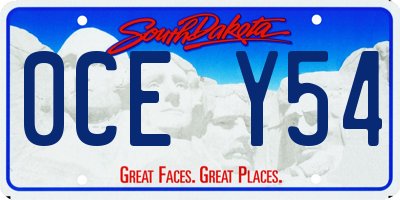 SD license plate 0CEY54