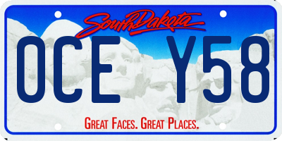 SD license plate 0CEY58