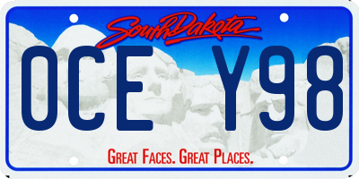 SD license plate 0CEY98