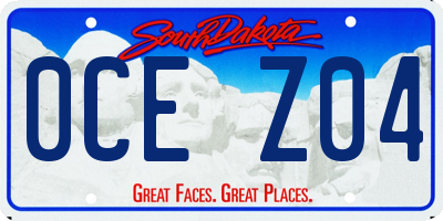 SD license plate 0CEZ04