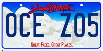 SD license plate 0CEZ05